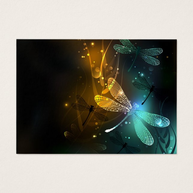 Green luminous dragonfly flight (Front)