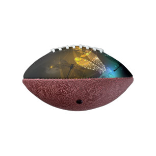 Green luminous dragonfly flight american football