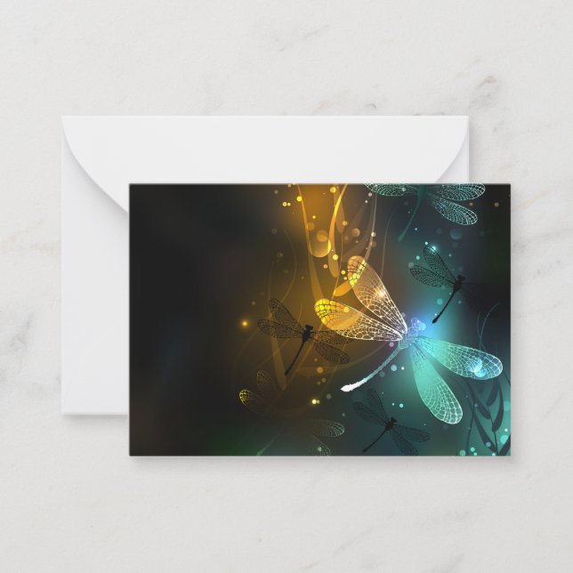 Green luminous dragonfly flight card (Front)