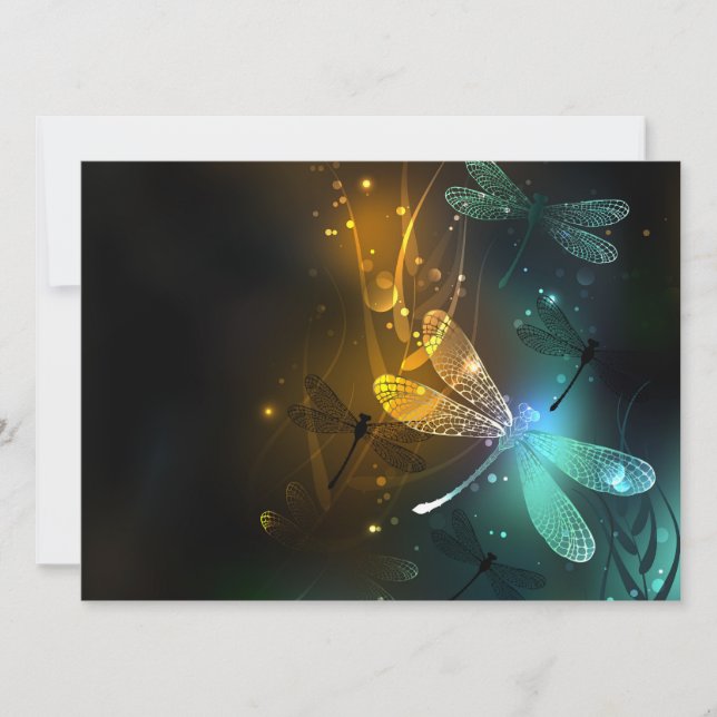 Green luminous dragonfly flight card (Front)