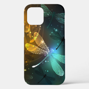 Green luminous dragonfly flight iPhone 12 case