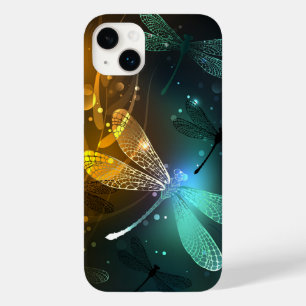 Green luminous dragonfly flight Case-Mate iPhone 14 plus case