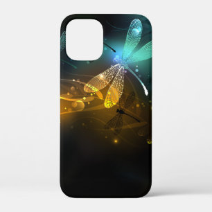 Green luminous dragonfly flight iPhone 12 mini case