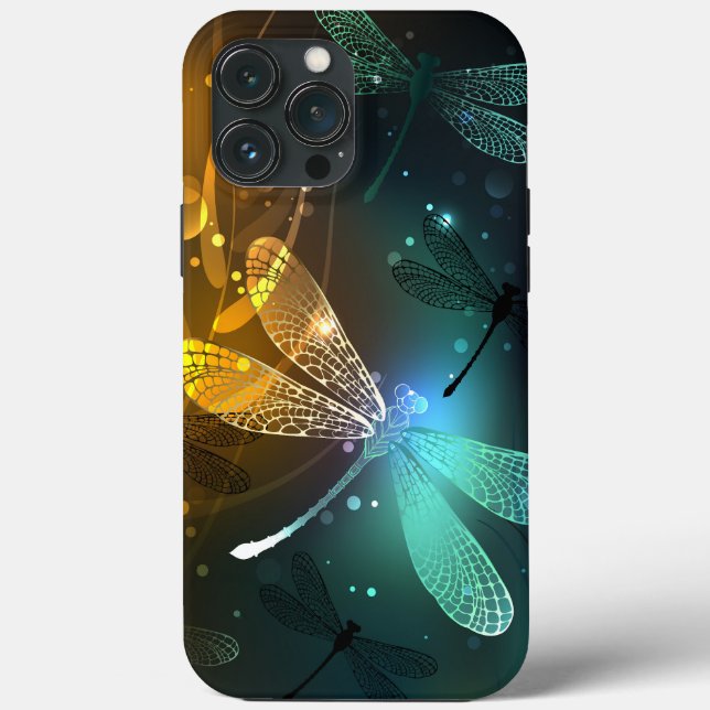 Green luminous dragonfly flight Case-Mate iPhone case (Back)