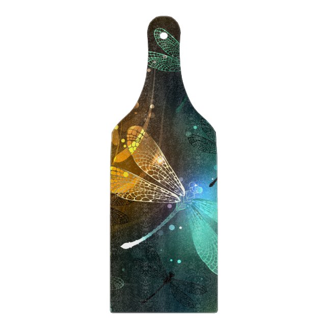 Green luminous dragonfly flight cutting board (Front)