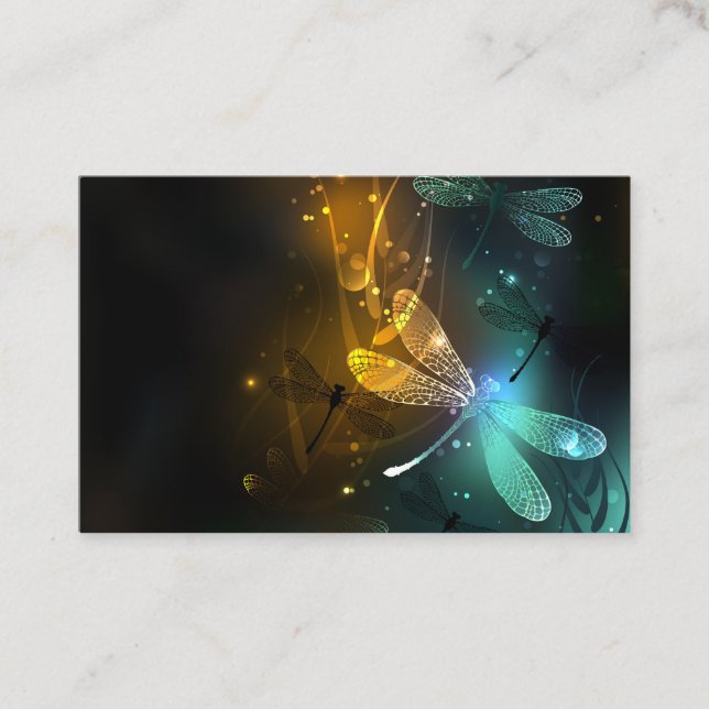 Green luminous dragonfly flight discount card (Front)