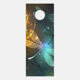 Green luminous dragonfly flight door hanger