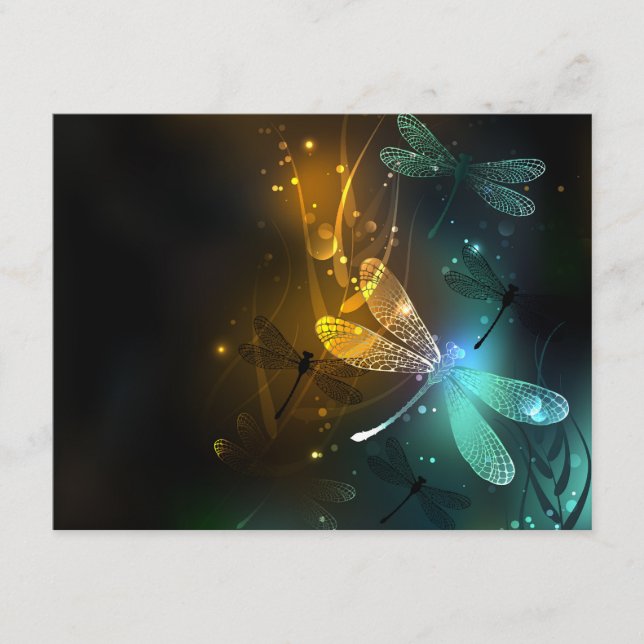 Green luminous dragonfly flight enclosure card (Front)