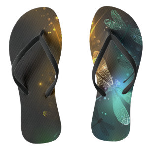 Green luminous dragonfly flight flip flops