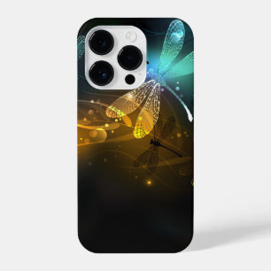 Green luminous dragonfly flight iPhone 14 pro case