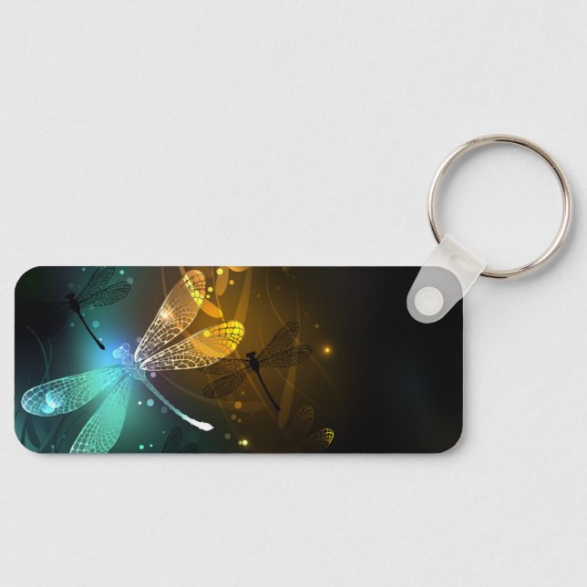Green luminous dragonfly flight key ring (Front)