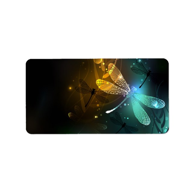 Green luminous dragonfly flight label (Front)