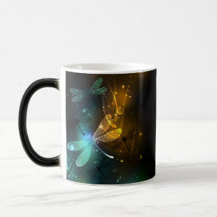Green luminous dragonfly flight magic mug