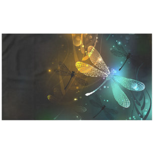 Green luminous dragonfly flight tablecloth