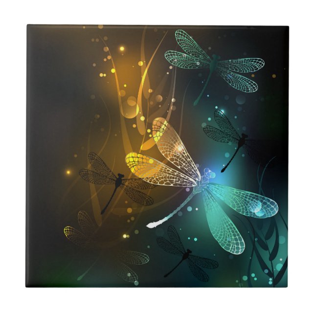 Green luminous dragonfly flight tile (Front)