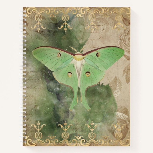 Green Luna Moth Notebook (Front)