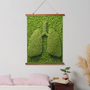 Green Lungs Made of Leaves Hanging Tapestry