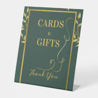 Green Luxury Acrylic Pedestal Sign for Wedding or 