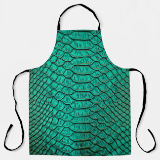 Green Luxury Snake Skin Closeup Apron
