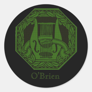 Green Lyre Badge Classic Round Sticker