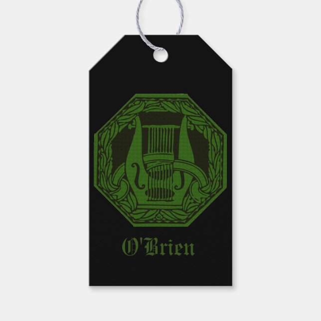 Green Lyre Badge Gift Tags (Front)