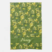 Green Magnolia Floral Personalised 