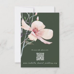Green Magnolia Wedding Details Enclosure Card