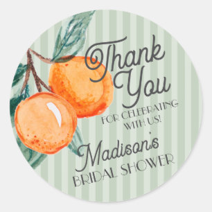 Green Main Squeeze Citrus Bridal Shower Favour Classic Round Sticker