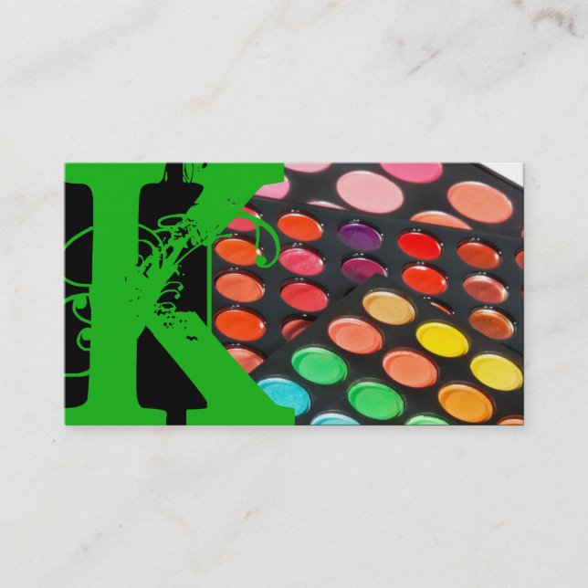 Green Make Up Artist Palette Business Card (Front)