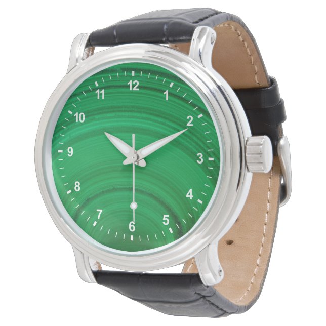 Green Malachite Close-Up Watch (Angled)