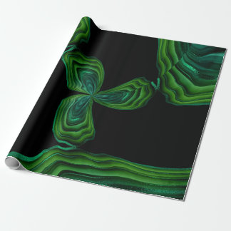 Green Malachite Stone Floral Abstract Wrapping Paper