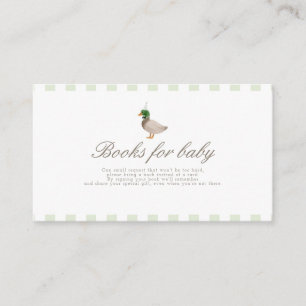 Green Mallard Duck Books for Baby Card
