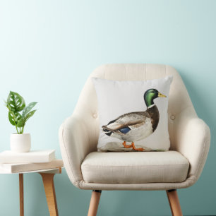 Green Mallard Duck Hunting Nature Art Cushion