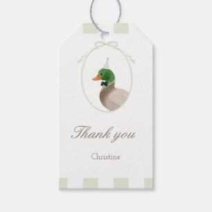 Green Mallard Duck Rectangle Favour Tag