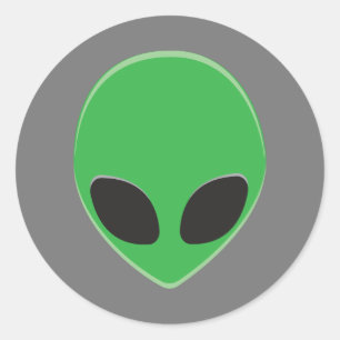 Green Man Alien Space Party Personalised Classic Round Sticker