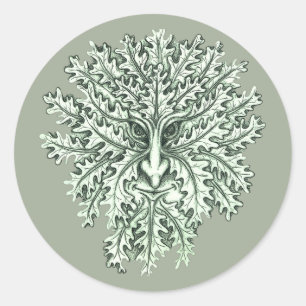 Green Man Classic Round Sticker