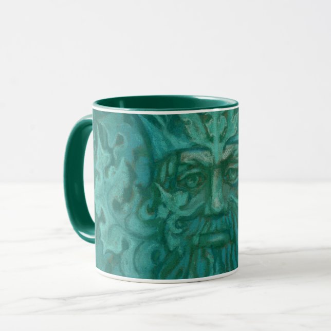 Green Man, Forest King, Pagan God, Fantasy Art Mug (Front Left)