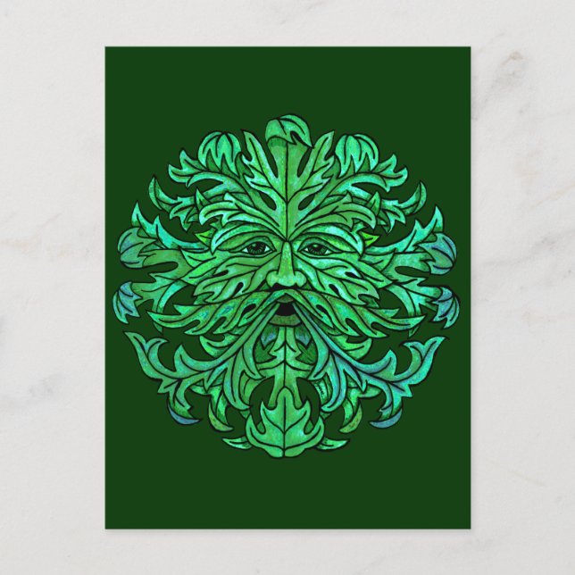Green Man Gaze Postcard (Front)