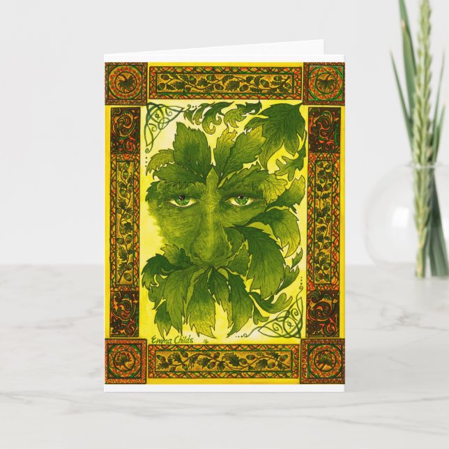 Green Man Greeting Card (Front)
