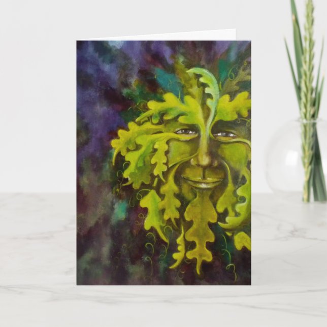 "Green Man" greeting cards....for anytime ! Card (Front)