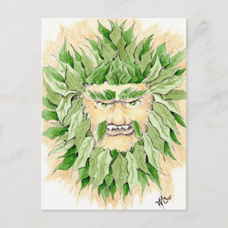 green man greetings postcard