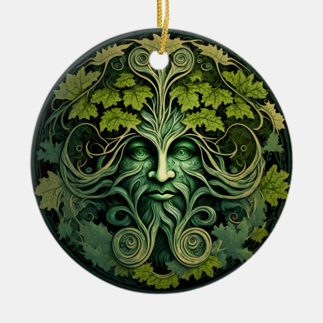 Green Man Halloween Ornament (Front)