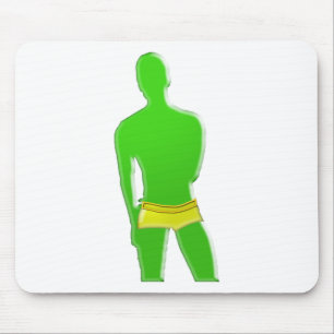 Green Man in Yellow Underwear Mouse Mat