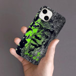 Green Man Myth Mystical Pagan Customisable Case-Mate iPhone 14 Case<br><div class="desc">Of legend,  mythology or Pagan belief,  the Green Man is portrayed on this unique monochromatic phone case with bright neon green accents.
This is original nature photography by JLW_Photography.</div>