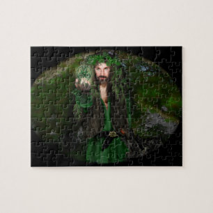 Green Man Triskel Jigsaw Puzzle
