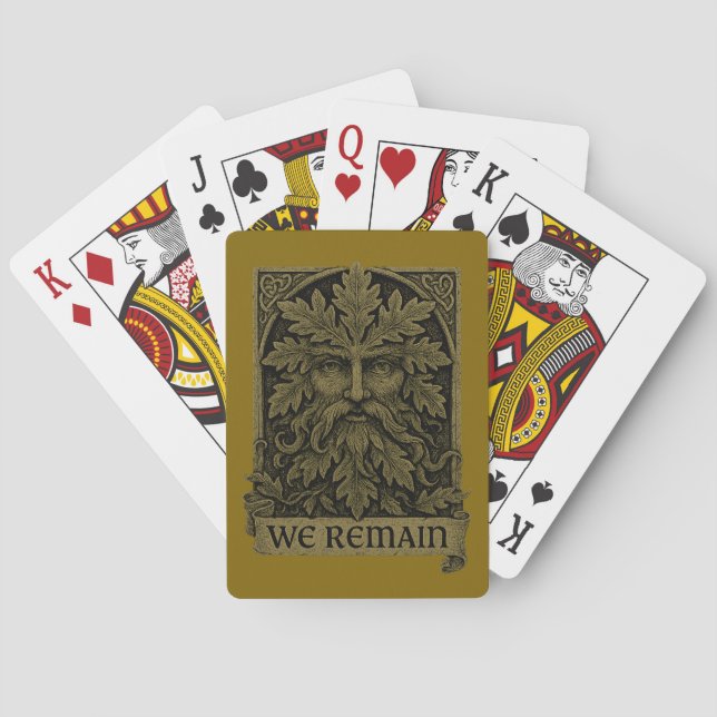 Green Man “We Remain”  Pagan Nature Spirit  Playing Cards (Back)
