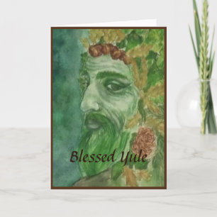 Green Man Yule Card