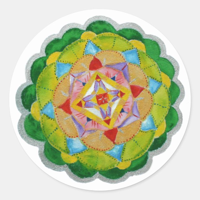 Green  Mandala Art  Sticker (Front)