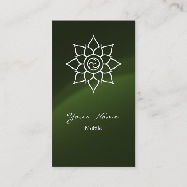 Green Mandala Business Card (Front)