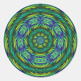 Green Mandala Classic Round Sticker